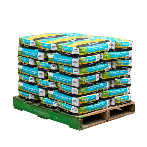 Natural Stone and Large Format Tile 50 lbs. White Premium Mortar (35 Bags / 3500 sq. ft. / Pallet) Clay Pavers, Plank Tiles, Tub Surround, Large Tile, Large Format Tile, Slumping, Concrete Slab, Tile Installation, Bedroom Flooring