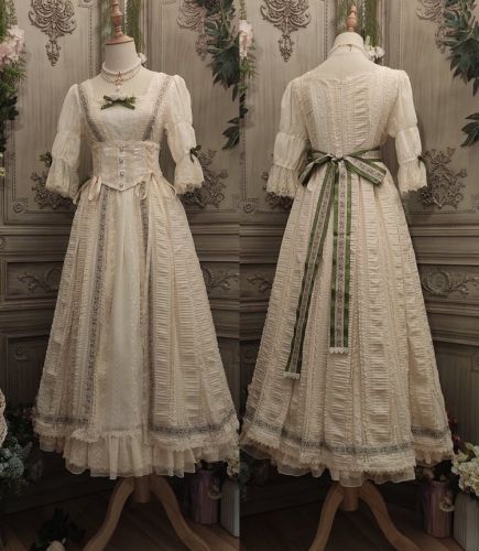 Miss Point -The Vintage Garden- Vintage Classic Lolita OP Dress Shopping Link, Simple Style Outfits, Op Dress, Classic Lolita, Old Fashion Dresses, Gown Inspiration, Garden Dress, Fantasy Dress, Vintage Garden