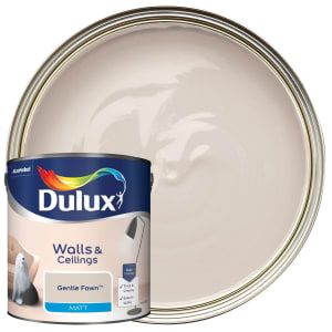 Dulux Matt Emulsion Paint - Gentle Fawn - 2.5L Dulux Paint, Ceiling, Paint, Silk, Wall, White