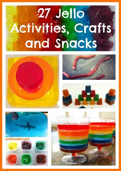 27 Jello Activities, Crafts and Snacks by Craftulate Jello Crafts, Food Play, Snacks For Kids, Fun Activities For Toddlers, Jello Recipes, Unschooling, Preschool Activity, Toddler Fun, 31 Days