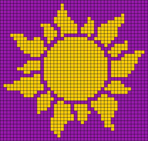 Alpha pattern #105990 | BraceletBook Tangled Pixel Art, Rapunzel Bracelet Pattern, Tangled Tapestry Crochet, Tangled Sun Crochet, Tangled Alpha Pattern, Tangled Crochet Blanket, Tangled Sun, Disney Animated Movies, Art Perle