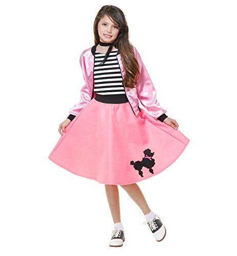 Charades Poodle Girl's Costume Dress, Pink, Medium Best Halloween Costumes & Dresses USA Kids Poodle Skirt, Poodle Skirt Halloween Costume, Girls Poodle Skirt, Poodle Skirt Costume, Skirt Halloween Costume, Poodle Skirt Outfit, Long Pink Skirt, Poodle Dress, Dress With Scarf