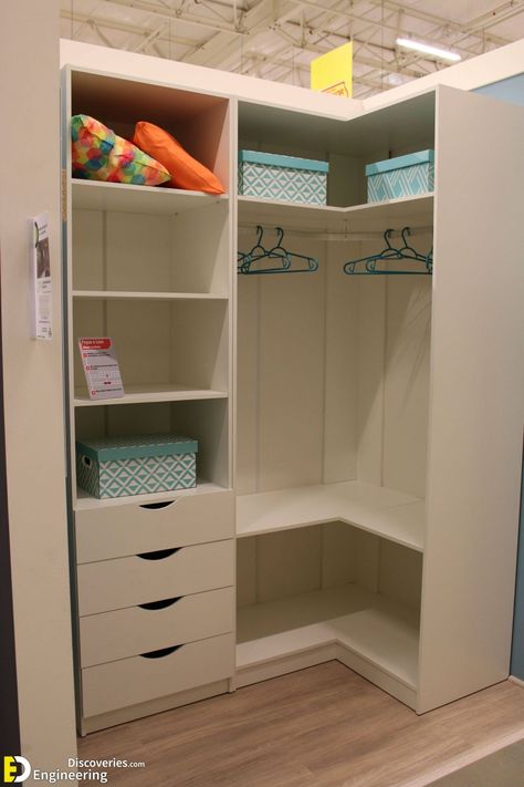 Standard Dimensions Closet Layouts Dimensions - Engineering Discoveries Closet Layout Dimensions, Corner Wardrobe Closet, Corner Closet, Corner Wardrobe, Bedroom Cupboards, Bedroom Cupboard, Walk In Closet Design, Bedroom Cupboard Designs, Diy Wardrobe