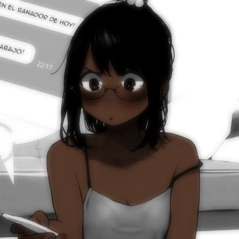 Brown Girl Pfp Cartoon, Pfp For Discord Girl Black, Couple Texting In Bed Template, Brown Anime Icon, Brown Girl Pfp, Black Anime Pfps, Anime Black People, Black Anime Characters Pfp, Poc Pfps