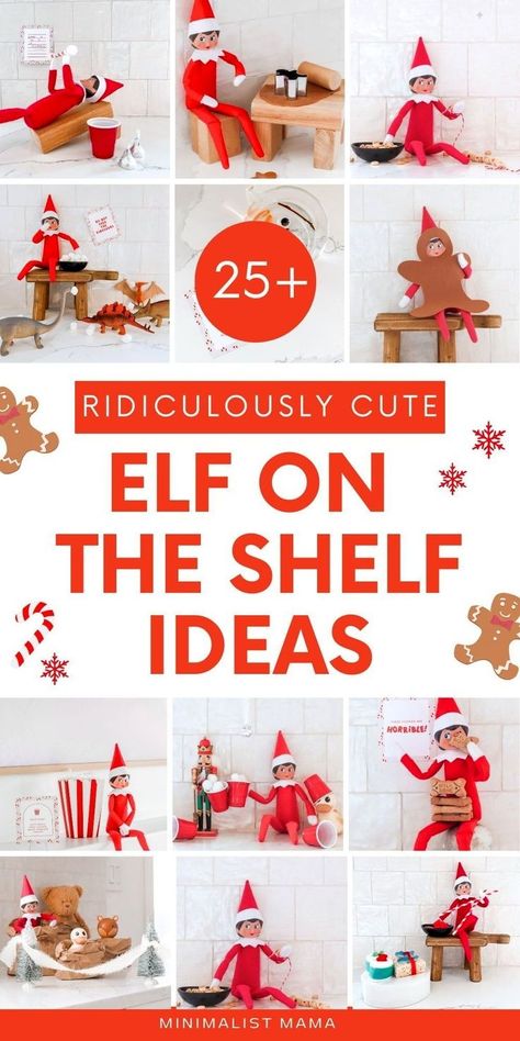 These Elf on the Shelf ideas are totally new and hilarious - if you are looking for some awesome elf on the shelf ideas and inspo then you'll love these fun elf activities and shenanigans for each night leading up to Christmas! (Funny & hilarious elf ideas easy poses and creative elf games for your littles!) 2024 edition Elf On The Shelf Tissue Box Ideas, Easy Diy Elf On The Shelf Ideas, Dinosaur Elf On The Shelf Ideas, Easy Elf On The Shelf Craft Ideas, Elf Ideas For 2 Elves, Elf Ideas Easy Creative, Wlf On The Shelf, Elf Ideas Easy Funny, Preschool Elves