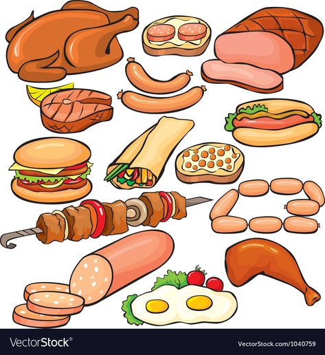 Glow Foods, Healthy Food Activities, Meat Products, Food Activities, Funny Fruit, Food Clipart, Food Cartoon, Food Pyramid, Cute Food Drawings