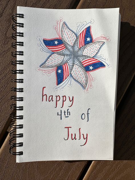 4th of July 4th Of July Drawings, July Drawings, Bulletin Journal, Bulletin Journal Ideas, Happy 4 Of July, Painting Art Projects, Bullet Journaling, Journal Ideas, Painting Art