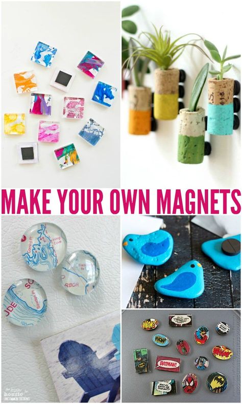 Fun n' Frugal DIY Magnets for Your Fridge! #diy #fridge #homemade #memories #maps #map #succulents #photo #Funny #locker #crafts #refrigerator #budget #gift #Ideas Make Your Own Magnets, Homemade Magnets, Diy Magnets, Magnet Crafts, Diy Gifts For Kids, Crafts To Make And Sell, Crafts For Girls, Easy Diy Crafts, Diy Arts And Crafts