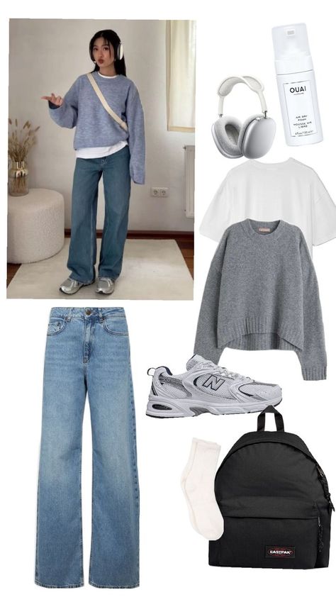 College autumn outfit aesthetic easy 2024 Cozy College Outfit Winter, Basic College Outfits Winter, Autumn Outfits For College, Winter Fashion Outfits For College, Cute Winter Outfits 2024, Winter Outfits For University Students, Winter School Outfits Aesthetic, College Outfits For Winter, Exam Outfit College