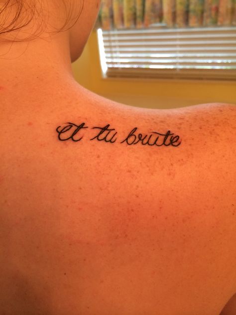 My et tu brute tattoo From "Julius Caesar" by Shakespeare Caesar Tattoo, Shakespeare Tattoo, Literary Tattoos, Julius Caesar, Tattoo Meaning, Tattoos Gallery, Star Tattoos, Piercing Tattoo, Get A Tattoo