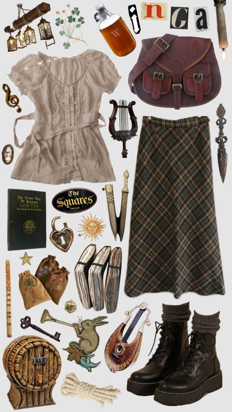 #dnd #bard Zeldacore Outfits, Music Genre Outfits, Discover Style Ideas, Bard Clothes, Bard Costume, Grunge Outfits Punk, Bard Dnd, Dnd Outfits, Dnd Bard