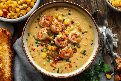 Dive into the rich, creamy flavors of New Orleans with this Shrimp and Corn Bisque! Packed with tender shrimp, sweet corn, and a blend of Cajun spices, this comforting soup brings a taste of Louisiana right to your table. Perfect for chilly nights or when you’re craving bold, Southern cuisine! #NewOrleansBisque #ShrimpAndCornBisque #CajunRecipes #SeafoodSoup #ComfortFood #LouisianaCuisine #EasyBisqueRecipe #ShrimpLovers #SouthernFlavors #CornChowder Shrimp And Corn Bisque, New Orleans Shrimp, Corn Bisque, Shrimp And Corn, Louisiana Dishes, Cajun Spices, Shrimp Bisque, Louisiana Cuisine, Vibrant Food