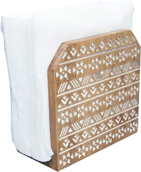 Amazon.com: NIKKY HOME Bohemian Wood Farmhouse Countertop Napkin Holder: Home & Kitchen Natural Interior Design, Maternity Dresses For Baby Shower, Baby Shower Cakes For Boys, Baby Boy Shower Favors, Mirror Room, Wood Farmhouse, Natural Interior, Boho Farmhouse, Christmas Storage