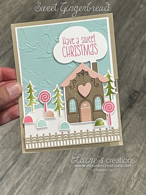 Velvet Sheets, Gingerbread Cards, Card Making Templates, Christmas Gingerbread House, Christmas Paper Crafts, Stampin Up Christmas Cards, Easel Cards, Stampin Up Christmas, Sweet Christmas