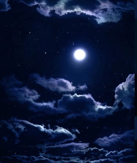 Blue Night Sky Aesthetic, Dark Blue Moon Aesthetic, Blue Moon Aesthetic, Dark Forest Aesthetic, Blue Aesthetic Dark, Night Sky Painting, Everything Is Blue, Blue Night, Beautiful Moon