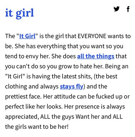 It girl definition It Girl Definition, Dictionary Definitions, Urban Dictionary, It Girl, Names With Meaning, Pretty Face, Meant To Be, Cool Outfits