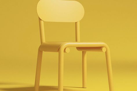 Karl Friedrich Schinkel, Tube Chair, Minimal Chair, Metallic Furniture, Yellow Chair, Work Chair, Indoor Chairs, Side Table Design, Stylish Chairs