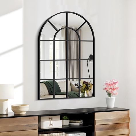 PRICES MAY VARY. ARCHED WINDOW DESIGN: The arched window mirrors for wall decor style is unique,the shape of the black arch mirror displays a true visual effect,arched mirrors for wall,window pane mirror wall decor bringing beautiful decoration to your home,reflecting beautiful light,wall mirrors for making the room more spacious MULTIFUNCTIONAL APPLICATION: The arched window mirror,black arch mirror perfect wall mirror decor,suitable for various home decoration styles,can be widely used in livi Window Mirror Decor, Black Arch Mirror, Leaning Against Wall, Arched Window Mirror, Window Pane Mirror, Arched Wall Mirror, Mirror For Living Room, Arched Wall, Farmhouse Mirrors