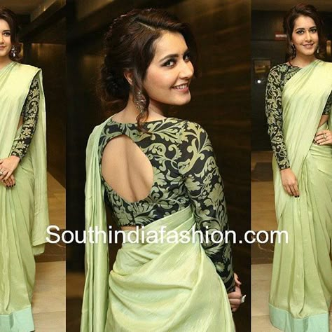 Blouse Back Designs, Full Sleeves Blouse Designs, Anita Hassanandani, Sarees Blouse, Trendy Saree, Blouse Designs High Neck, Indian Celebrity, Fashion Show Dresses, Saree Blouse Neck Designs