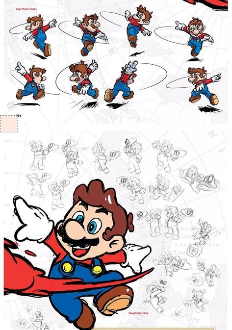 Mario Reference Sheet, Mario 2d Art, Mario Official Art, Mario Odyssey Fanart, Mario Art Style, Mario Reference, Yoichi Kotabe, Mario Running, Mario Smash