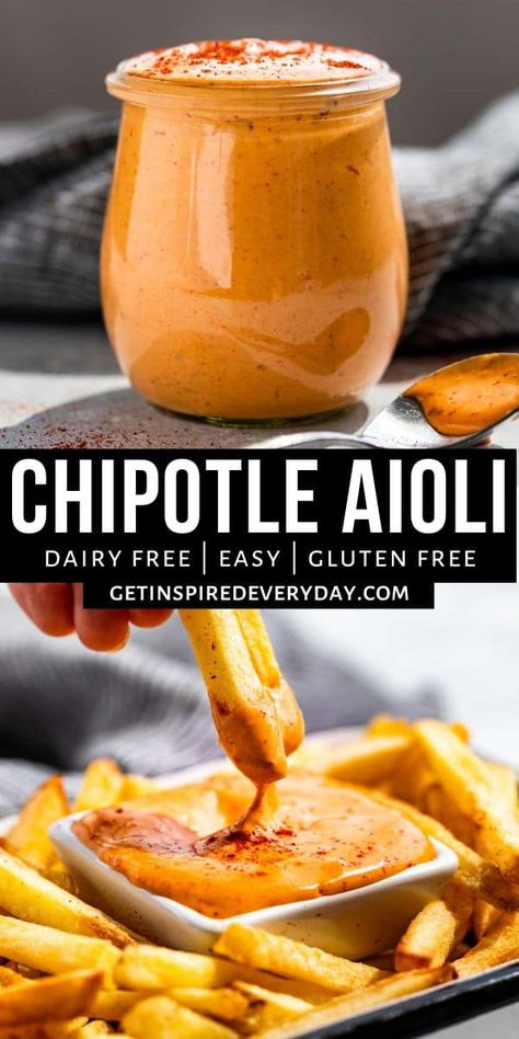 Dairy Free Tacos, Vegetarian Fajitas, Dairy Free Sauces, Homemade Chipotle, Chipotle Seasoning, Simple Dinners, Aioli Sauce, Chipotle Aioli, Aioli Recipe