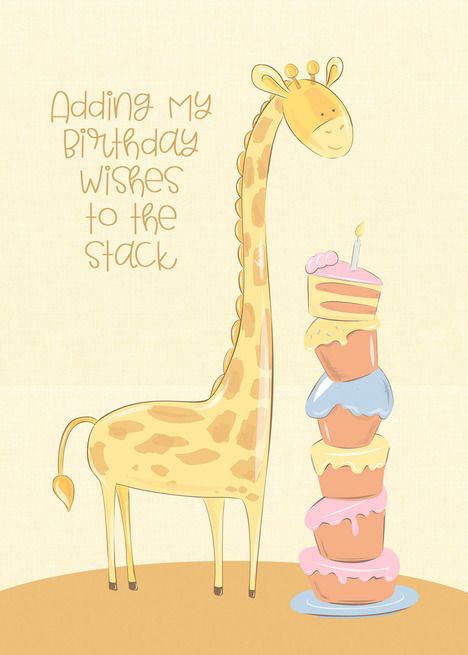 Birthday with Giraffe and Stack of Cakes card Happy Birthday Giraffe, Giraffe Birthday Wishes, Drunk Giraffe, Giraffe Puns, Giraffe Reading A Book, Giraffe Birthday Card, Happy Birthday Illustration, Giraffe Birthday, Birthday Illustration