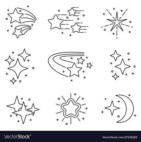 Shooting Star Drawing, Moon Coloring Pages, Star Doodle, Star Illustration, Doodle Inspiration, Cute Doodles Drawings, Arte Inspo, Mini Drawings, Star Tattoos