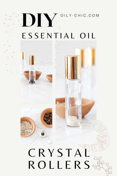 DIY Crystal Essential Oil Rollers - Oily Chic Oily Chic, Essential Oil Cleaning Spray, Topical Essential Oils, Spa Essential Oils, Homemade Deodorant Recipe, Essential Oil Rollers, Diy Aromatherapy Candles, Deodorant Recipes, Homemade Deodorant