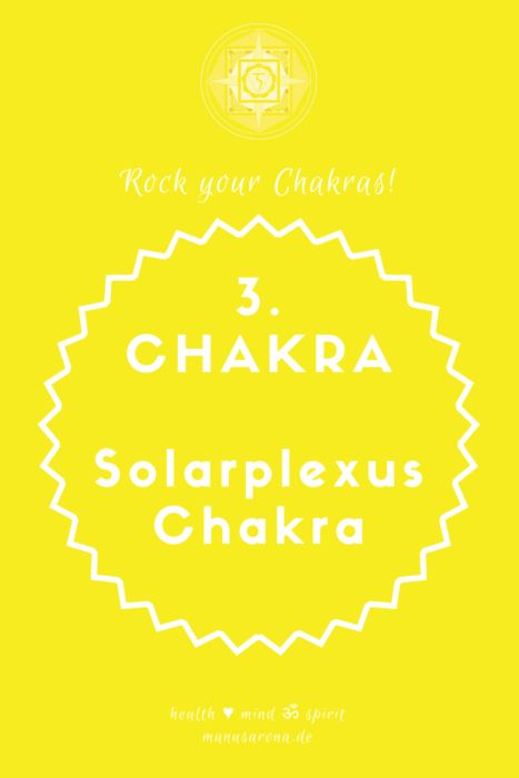 Das 3. Chakra wird im Sanskrit Manipūra genannt und bedeutet „Stadt der Juwel/Edelsteine“. Ein voll entfaltetes 3. Chakra lässt uns von Innen voller Energie strahlen.  Über das Solarplexus-Chakra verbinden wir uns mit dem Feuer-Element. Es beinhaltet das Verdaungsfeuer (Agni), da es mit dem Magen verbunden ist. Energetisch brodeln hier unsere Wut und Aggressionen. Chakra Health, Chakra Heilung, Sanskrit, Reiki, Chakra, Solar, Meditation, Yoga, Health