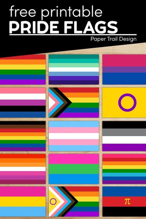 Print one of these free pride flags with almost any pride flag you might want to print available. Pride Paper Crafts, Pride Door Decorating, Diy Pride Decorations, Lgbtq Bulletin Board Ideas, Seniors Recreation, Pride Printables, Pride Decorations, Pride 2024, Paper Trail Design