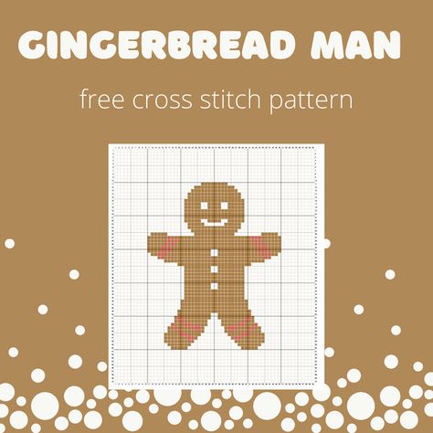 Keeping it Real: Gingerbread man - free cross stitch pattern Gingerbread Man Cross Stitch, Gingerbread Man Free, Free Cross Stitch Pattern, Felt Sewing, Crafts Crochet, Cross Stitch Freebies, Keeping It Real, Crochet Cross, Dmc Floss