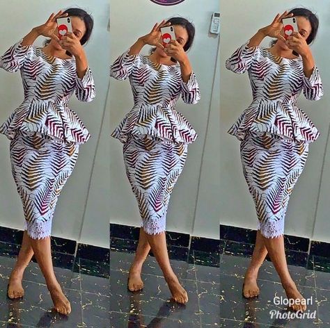 Trending Ankara Skirt And Blouse, Short Skirt And Blouse, Kaba Styles, Classy Bodycon Dress, Latest Ankara Skirt And Blouse, Peplum Pattern, African Blouses, Kente Dress, Ankara Skirt And Blouse