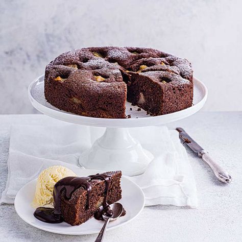 Newsletter | Sainsbury's Magazine Cake With Sauce, Pear Cakes, Peach Rhubarb, Summer Menu Ideas, Pear And Chocolate Cake, Cockney Rhyming Slang, Pear Chocolate, Chocolate Desserts Recipes, Pear Cake Recipes