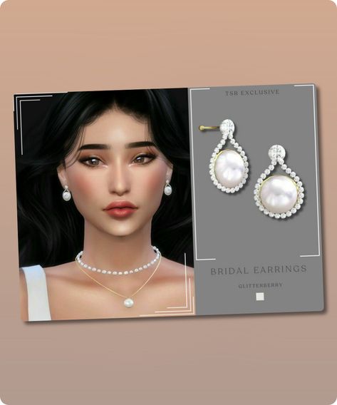 Sims 4 Accessory CC: Diamond Bridal Earrings Earrings Sims 4 Cc, Earrings Sims 4, Sims4 Accessories, Simple Pearl Earrings, Sims 4 Cc Download, Simple Pearl, White Pearl Earring, Kids Earrings, Pearl Earring