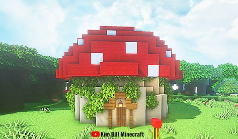 This small mushroom house hides a fully automatic brewing station. #minecraft #Cute cottage #Mushroom #minecraftbuilds #aesthetic Minecraft Building Ideas Mushroom House, Cute Minecraft Mushroom House, Mushroom Hut Minecraft, Minecraft Mushroom House Small, Mc Mushroom House, Brewing House Minecraft, Mushroom Houses Minecraft, Brewing Station Minecraft, Minecraft Brewing House