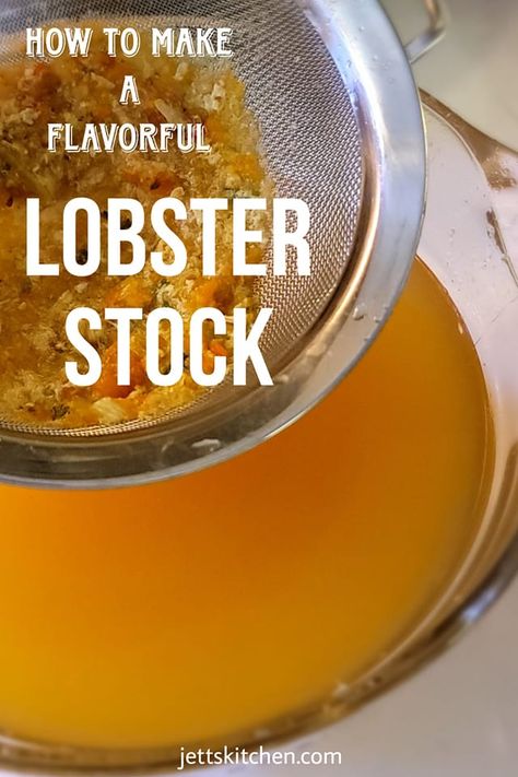 Lobster Broth Recipes, Lobster Stock Recipes, Lobster Stock From Shells, Seafood Stock Recipes, Lobster Broth, Shrimp Stock Recipe, Beef Stock Recipes, Shrimp Stock, Lobster Stock