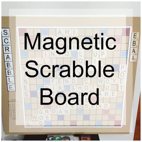 DIY Magnetic Scrabble Board For Endless Fun! Magnetic Scrabble Board, Scrabble Diy, Diy Magnet Board, Scrabble Board Game, Scrabble Crafts, Scrabble Wall Art, Scrabble Game, Scrabble Board, Scrabble Wall