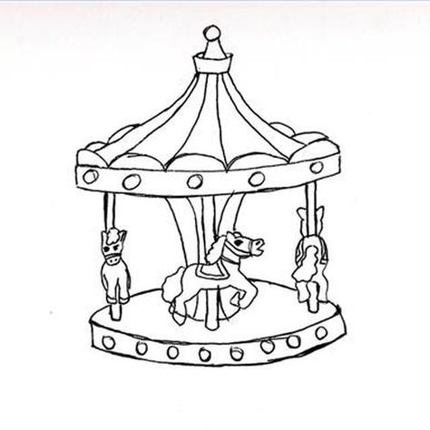 Draw a Merry-Go-Round Greys Anatomy Tattoo, Carousel Tattoo, 5sos Tattoo, Ride Drawing, Anatomy Tattoo, Round Tattoo, Horse Tattoo Design, Horse Tattoo, Discreet Tattoos