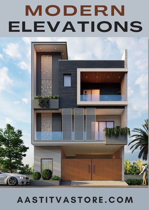 Link House Design, Modern Elevations Architecture, Mumty Elevation Design, G Plus 2 House Elevation, Home Elevations Modern, Small House Elevation Design Modern, G+2 Elevation Design Indian, G 3 Front Elevation Design Modern, Front Elevation Designs G+2