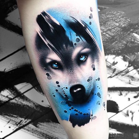 Color Splash Tattoo, Splash Tattoo, Tattoo Watercolour, Wolf Tattoo Forearm, Tattoo Mujer, Watercolour Tattoo, Colour Tattoo, Tattoo People, Tattoo Signs