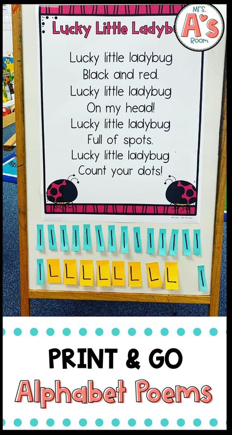 Alphabet poems are a great way to teach letters and letter sounds in preschool and pre-k in a way that is meaningful and relevant. Learn how I do it my pre-k classroom. Circle Time Preschool, Alphabet Poem, Pre K Classroom, Alphabet Sounds, Preschool Circle Time, Rhyming Activities, You Poem, Teaching Letters, Letter Of The Week