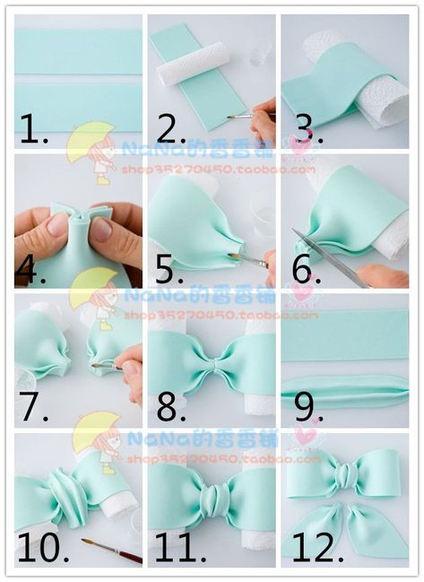 Fondant Bow Tutorial, Monster Smash Cakes, Fondant Bows, Birthday Cake For Women Simple, Kue Fondant, Melon Cake, Fondant Flower Tutorial, Fondant Bow, Fondant Figures Tutorial