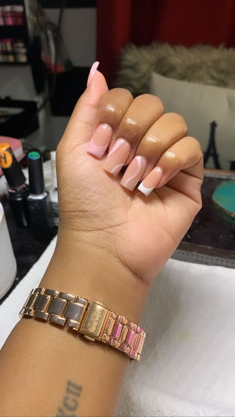 Modest Nails, Medium Square Acrylic Nails, Matching Nail And Toe Sets, Drippy Nails, Cute Toe Nails, Nails Now, Minimal Nails, Short Square Acrylic Nails, Exotic Nails