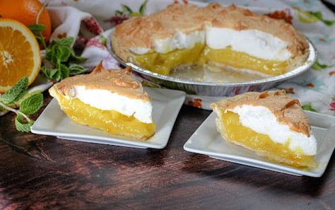 Orange Meringue Pie | Just A Pinch Recipes Pies For Easter, Orange Meringue Pie, Popular Pies, Homemade Pies, Meringue Pie Recipes, Cake Mug, Milk And Sugar, Pumpkin Cinnamon Rolls, Holiday Pies