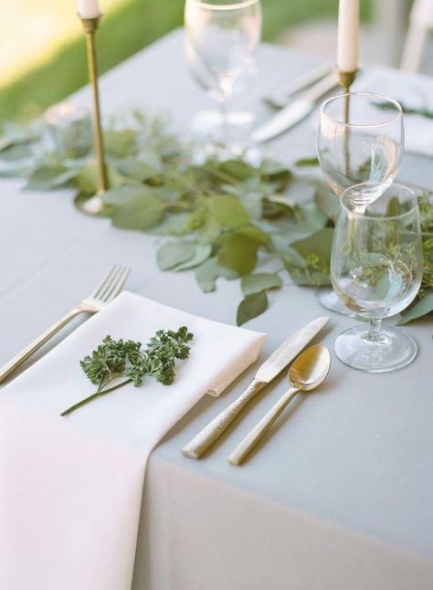 #weddingdecor #eucalyptus #neutralwedding Rentals: Après Party and Tent Rental Meadow Sweet, Long Table Wedding, Simple Wedding Centerpieces, Summer Garden Wedding, Winter Wedding Cake, Wedding Buffet, Wedding Place Settings, Wedding Tables, Neutral Wedding