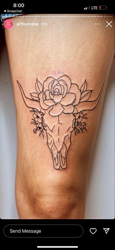 Western Tattoos Line Work, Fine Line Bull Skull Tattoo, Fine Line Longhorn Tattoo, Longhorn Tattoo With Flowers, Bull Head Tattoo Women, Native American Flowers Tattoo, Longhorn Skull Tattoo Women, Taurus Skull Tattoo, Longhorn Skull With Flowers