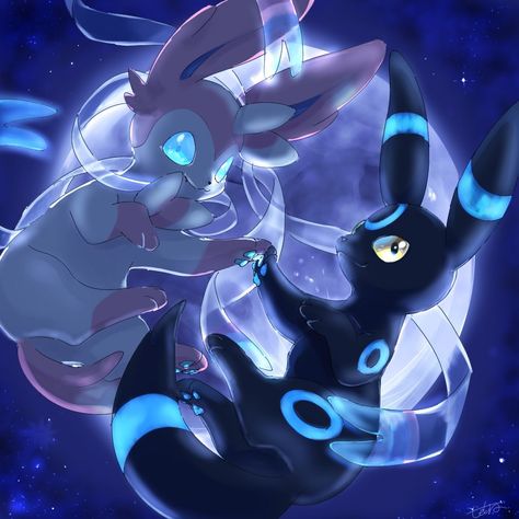 Extremely Cute Sylveon and Shiny Umbreon Cute Sylveon, Umbreon Wallpaper, Sylveon Umbreon, Shiny Umbreon, Umbreon Pokemon, Pokemon Original, Umbreon And Espeon, Pokemon Umbreon, Pokemon Painting