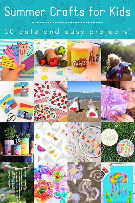 These summer crafts for kids are perfect to keep kids busy with some fun activities on boring days. They’re going to love these projects! Provocations Kindergarten, Summer School Crafts, Kids Summer Camp, Mother Hen, Keep Kids Busy, Amazing Crafts, Flower Pens, Summer Camps For Kids, Summer Crafts For Kids