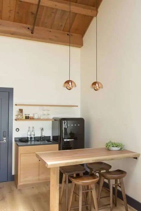 Kitchenettes For Small Spaces, Small Space Kitchenette, Shed Kitchenette, Tiny House Kitchenette, Small Breakroom Ideas, Tiny Kitchenette Ideas, Kitchennete Ideas, Very Small Kitchen Design Tiny House, Small Office Kitchenette