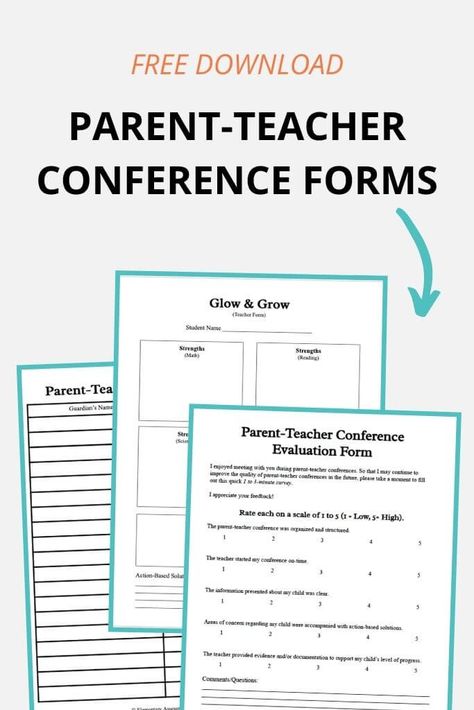 Conference Invitation, Parent Teacher Conference Forms, Parent Teacher Conference, Conference Forms, Evaluation Form, Parent Contact, 5th Grade Ela, Sign In Sheet, Teacher Conferences